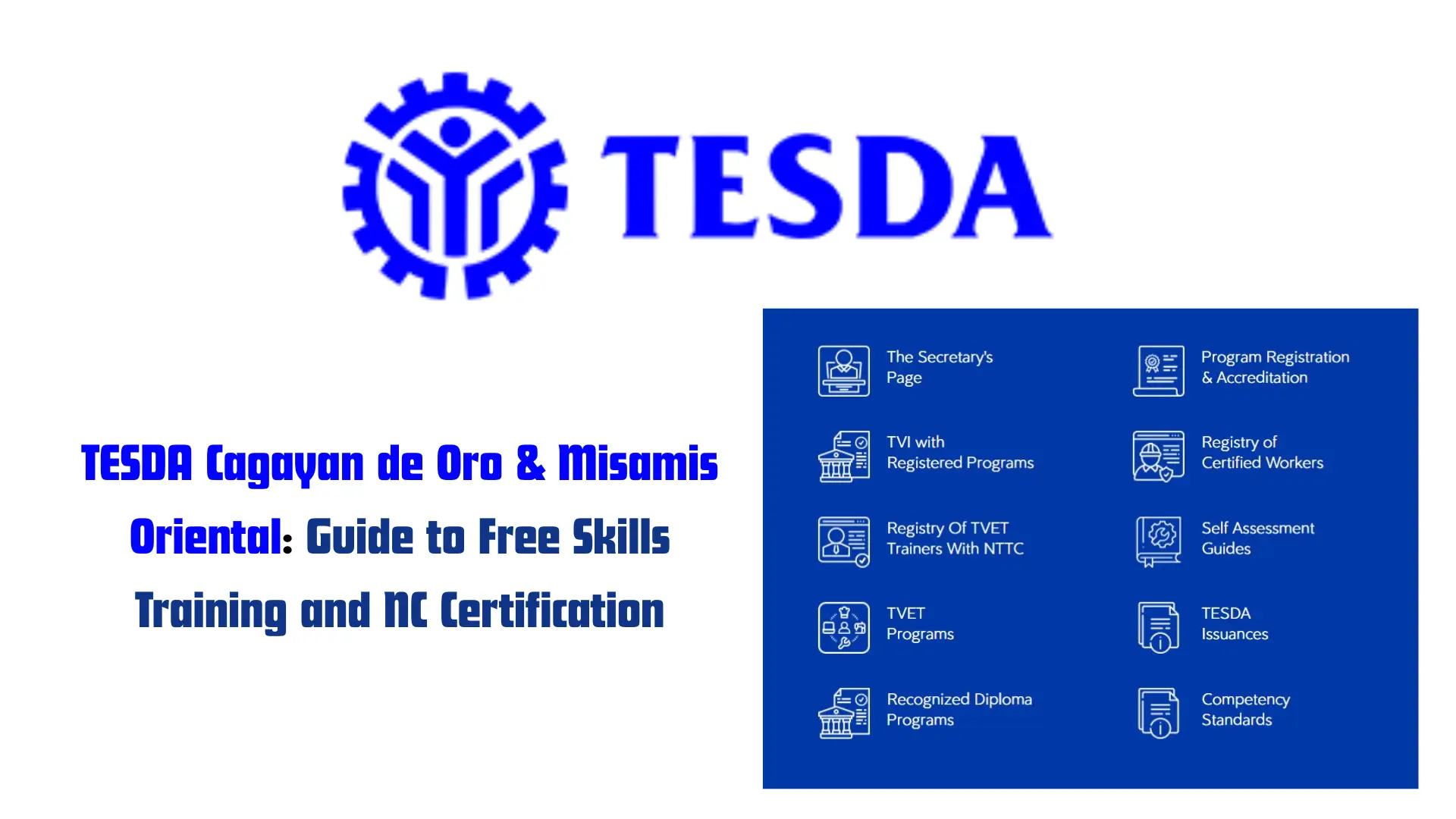 TESDA Cagayan de Oro & Misamis Oriental: Guide to Free Skills Training and NC Certification