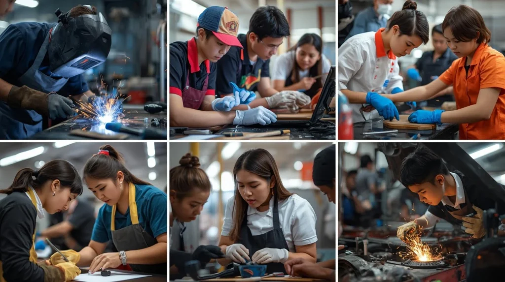 TESDA Skills Development Programs: Your Ultimate Guide to Upskilling and Career Success 2 Diverse group of students engaged in various TESDA skills training programs